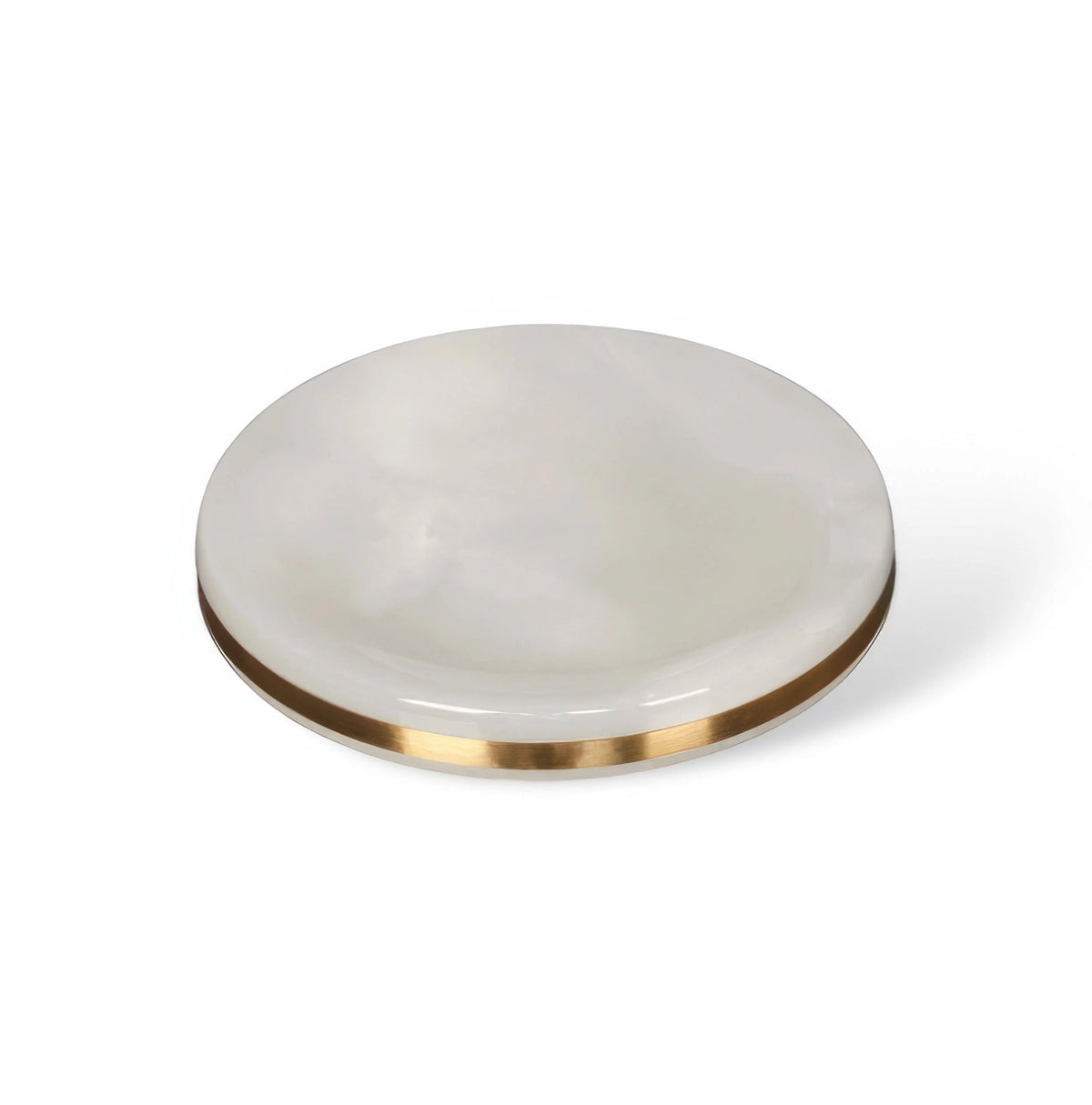 Bathroom Cup | Marble-Look Resin & Gold Accents