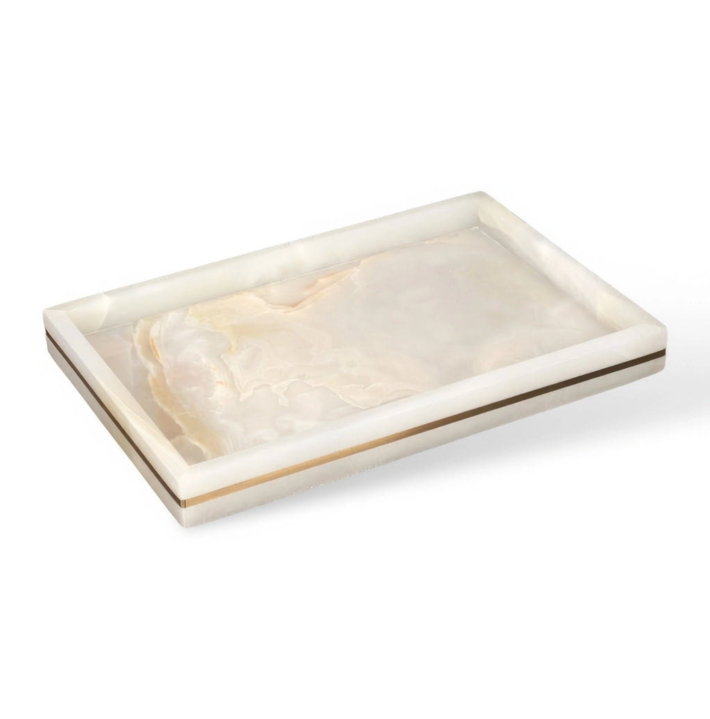 Bathroom Cup | Marble-Look Resin & Gold Accents