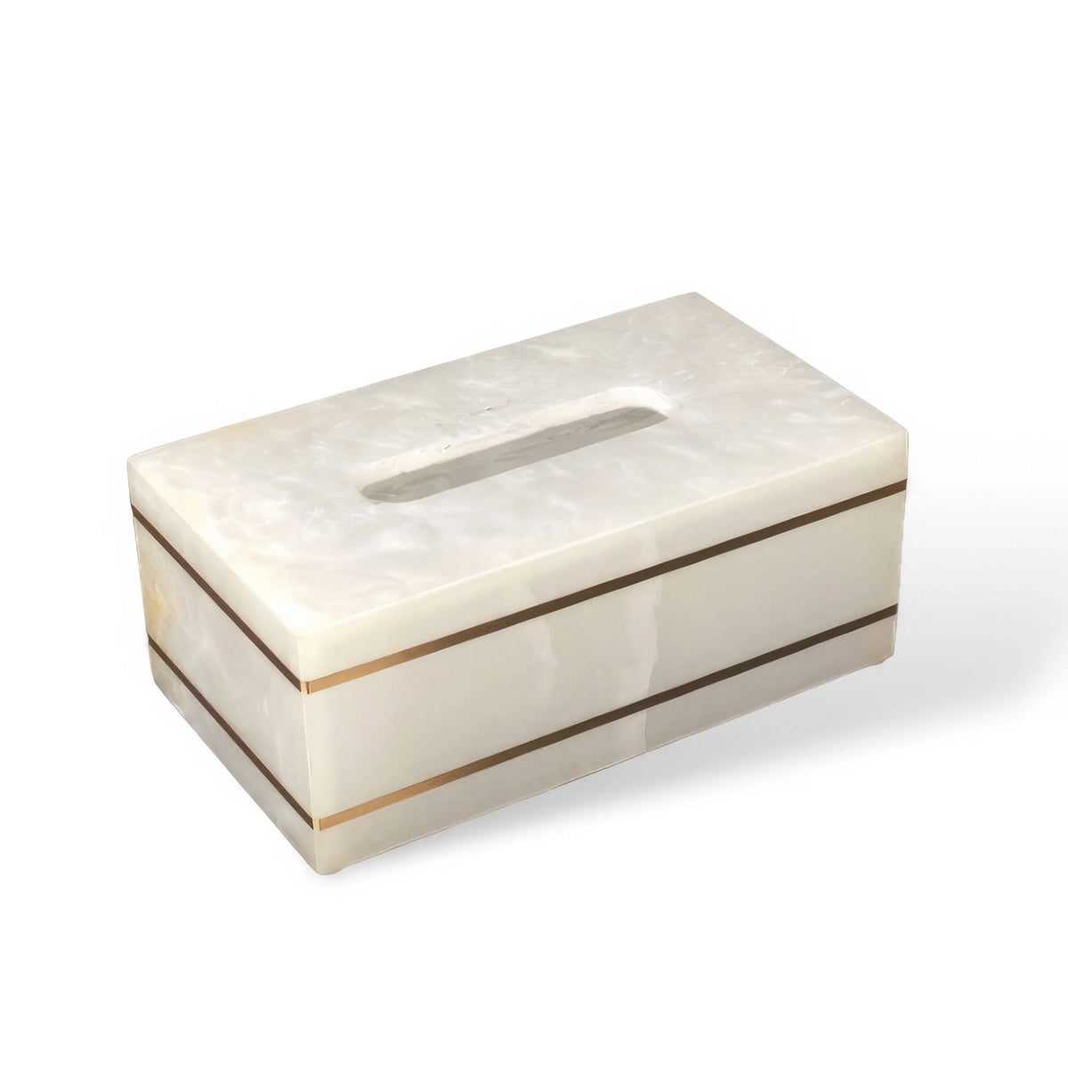 Bathroom Cup | Marble-Look Resin & Gold Accents