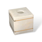 Bathroom Cup | Marble-Look Resin & Gold Accents