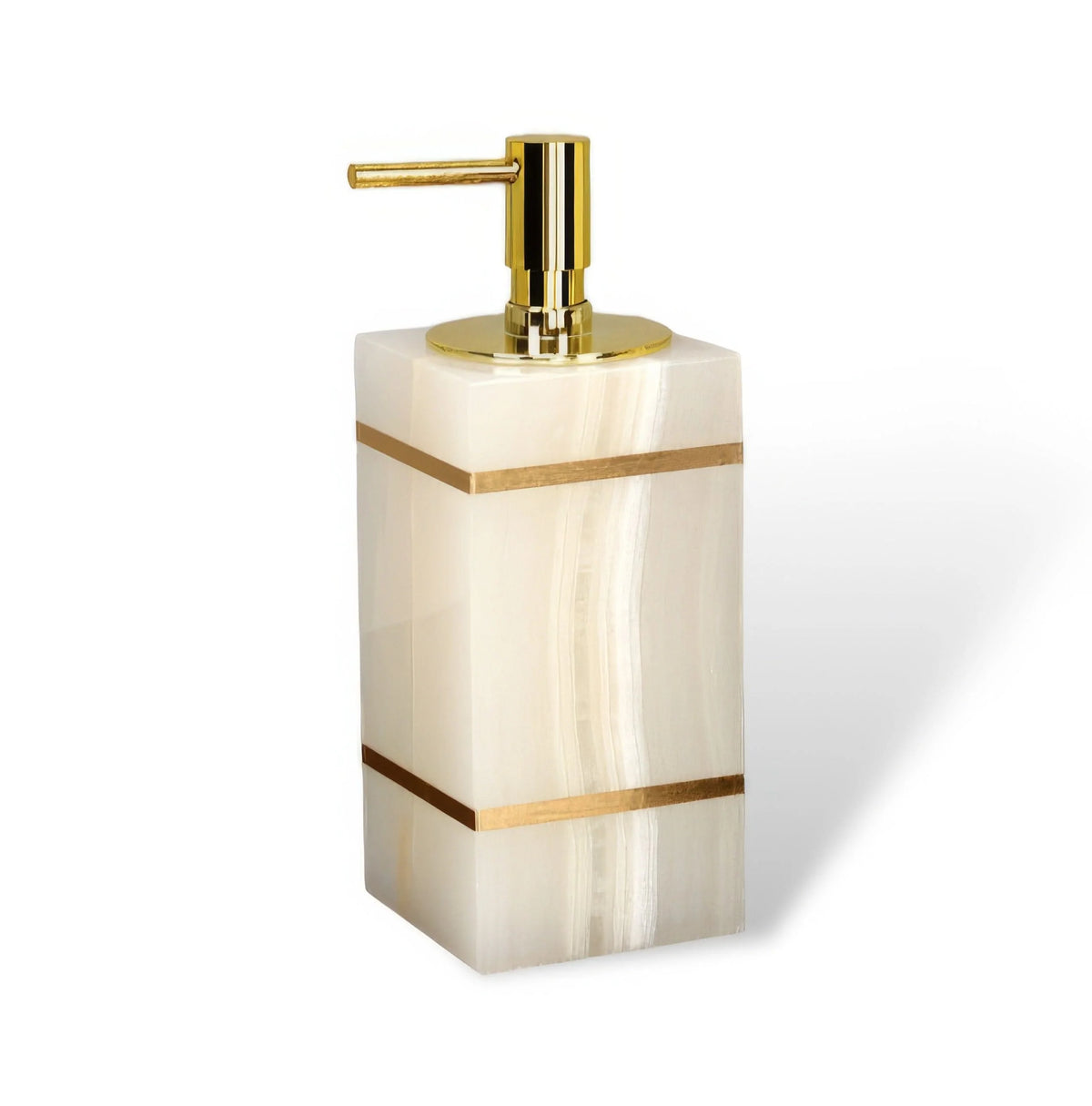 Bathroom Cup | Marble-Look Resin & Gold Accents