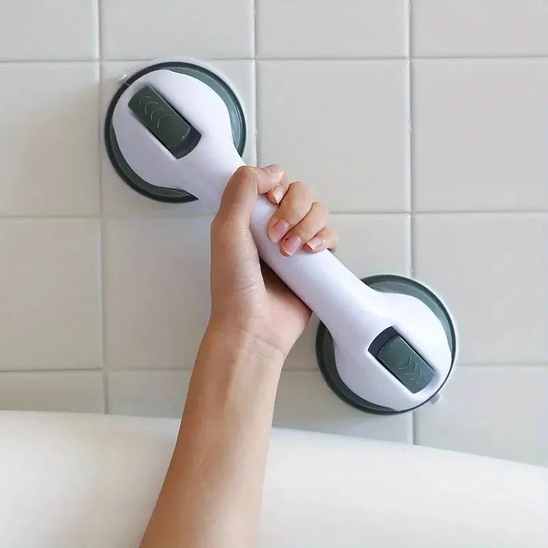 Bathroom Grab Bar | Suction-Mount Locking & Non-Slip Grip