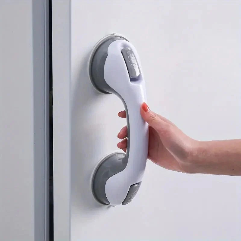 Bathroom Grab Bar | Suction-Mount Locking & Non-Slip Grip
