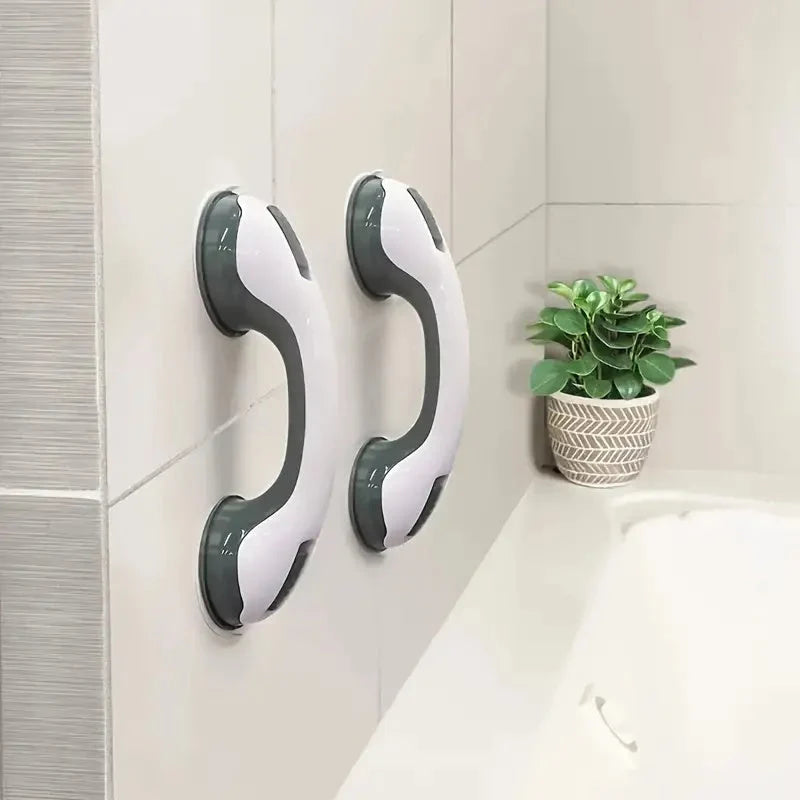 Bathroom Grab Bar | Suction-Mount Locking & Non-Slip Grip