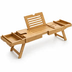Bathtub Caddy Tray | Adjustable Bamboo & Laptop Stand | Fits 75–111 cm