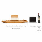 Bathtub Caddy Tray | Adjustable Bamboo & Laptop Stand | Fits 75–111 cm