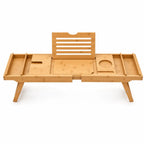 Bathtub Caddy Tray | Adjustable Bamboo & Laptop Stand | Fits 75–111 cm