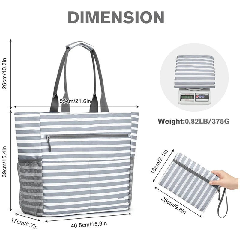 Beach Bag | Waterproof Polyester & Foldable | 13 Pockets
