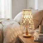 Bedside Lamp | Feather-Textured Shade & Warm Diffused Light | E27 Socket