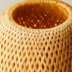 Bedside Lamp | Handwoven Rattan & Solid Wood Base