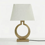 Bedside Lamp | Sculptural Ring Base & Fabric Shade | 35 x 56 cm