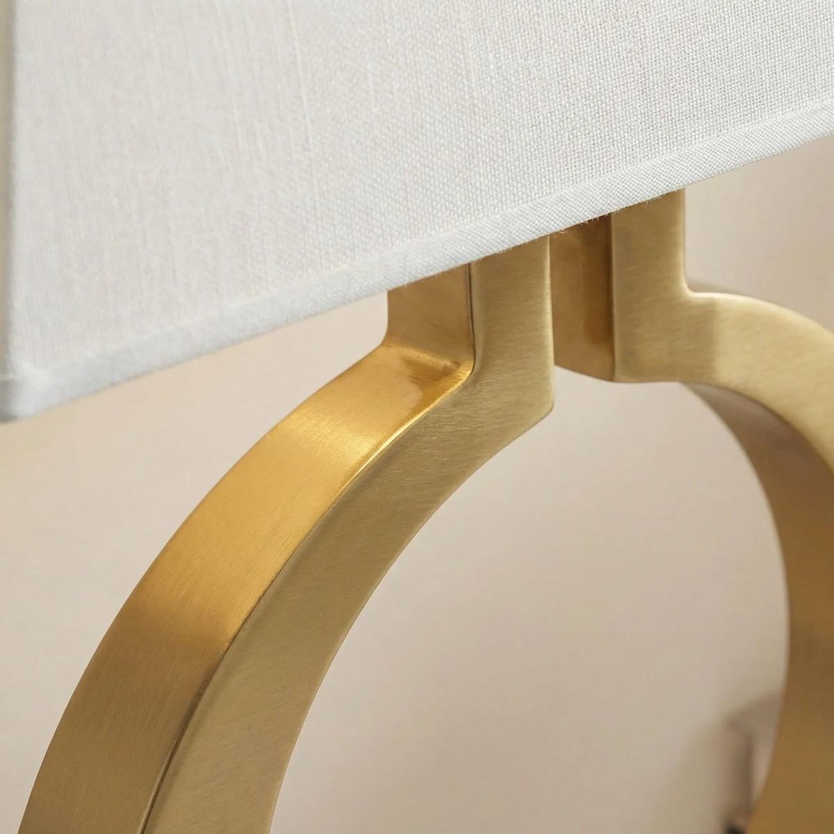 Bedside Lamp | Sculptural Ring Base & Fabric Shade | 35 x 56 cm