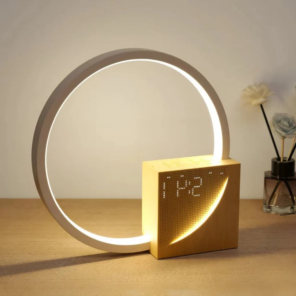 Bedside Table Lamp | Wake-Up Light & Alarm USB Charging