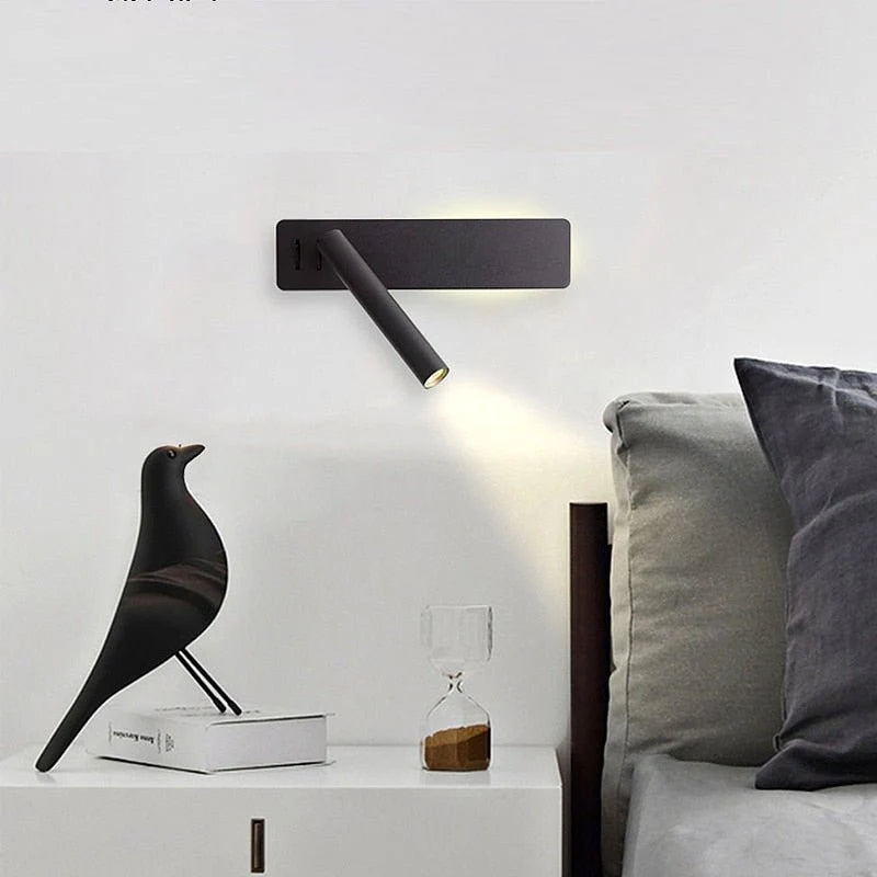 Bedside Wall Lamp | Rotating Head & Warm & Cool LED
