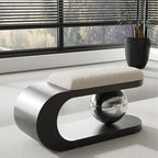 Bench | Art Deco Sherpa Seat & Stainless Steel Frame | Pre-Assembled