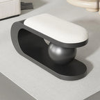 Bench | Art Deco Sherpa Seat & Stainless Steel Frame | Pre-Assembled