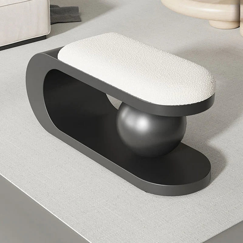 Bench | Art Deco Sherpa Seat & Stainless Steel Frame | Pre-Assembled