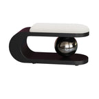 Bench | Art Deco Sherpa Seat & Stainless Steel Frame | Pre-Assembled