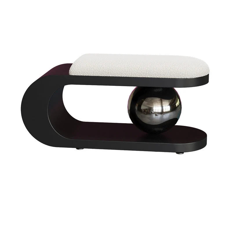 Bench | Art Deco Sherpa Seat & Stainless Steel Frame | Pre-Assembled