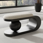 Bench | Art Deco Sherpa Seat & Stainless Steel Frame | Pre-Assembled