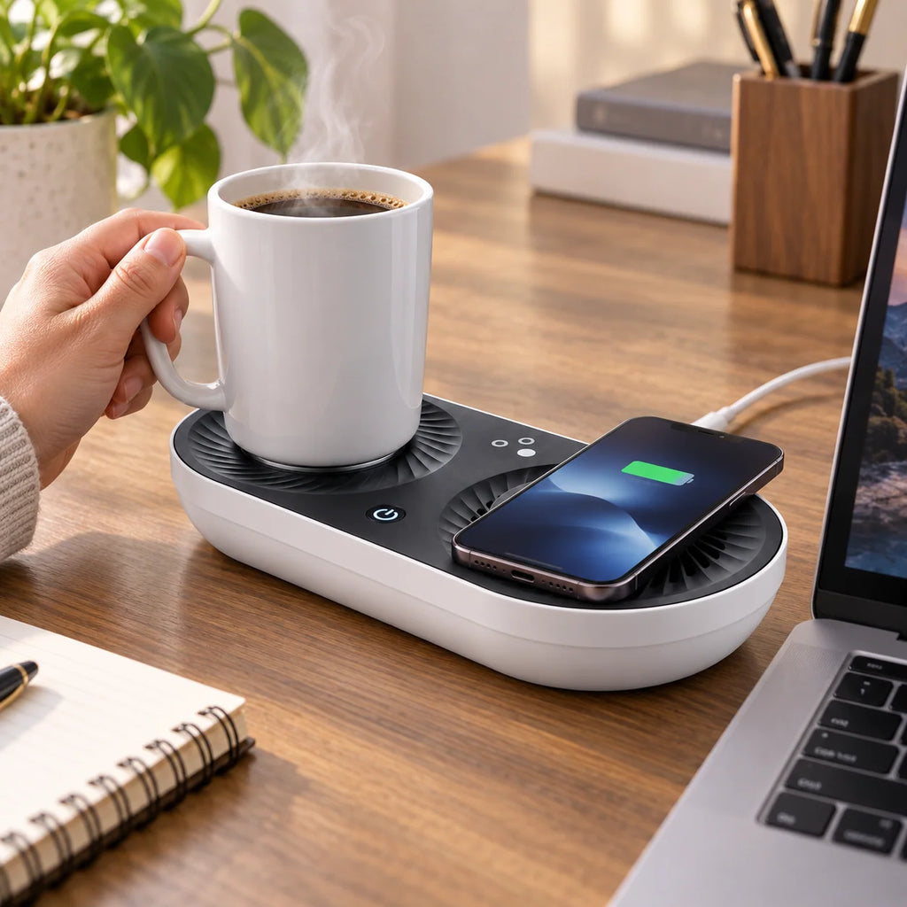 Beverage Warmer & Cooler | Wireless Charging | Includes 12 Oz Mug