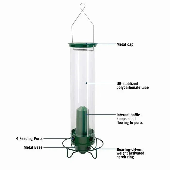 Bird Feeder | Squirrel-Proof Rotating Perch & Large Capacity | Hanging Mount