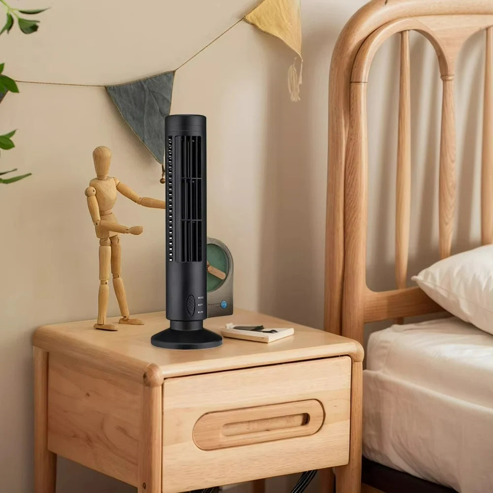 Bladeless Tower Fan | USB-Powered & Child-Safe