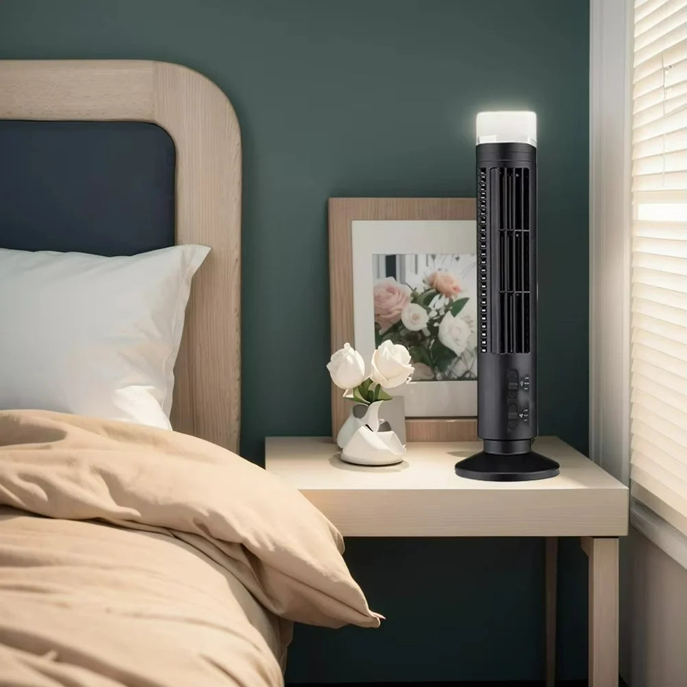 Bladeless Tower Fan | USB-Powered & Child-Safe