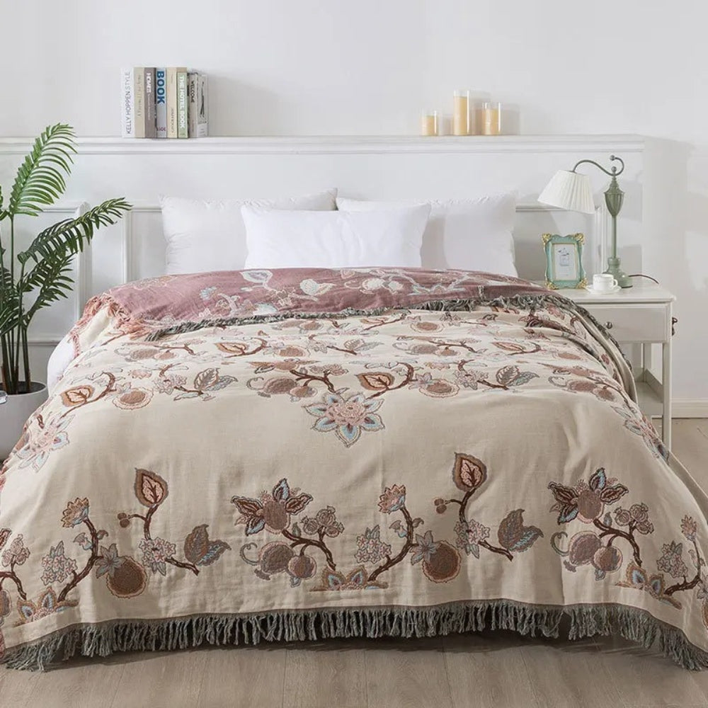 Blanket with Tassel Trim