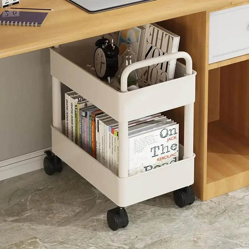 Book Cart | 2-Tier With Pen Holder & Swivel Wheels