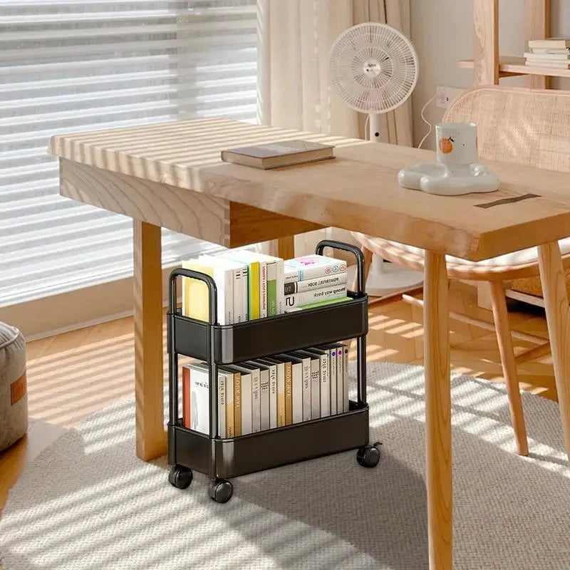 Book Cart | 2-Tier With Pen Holder & Swivel Wheels