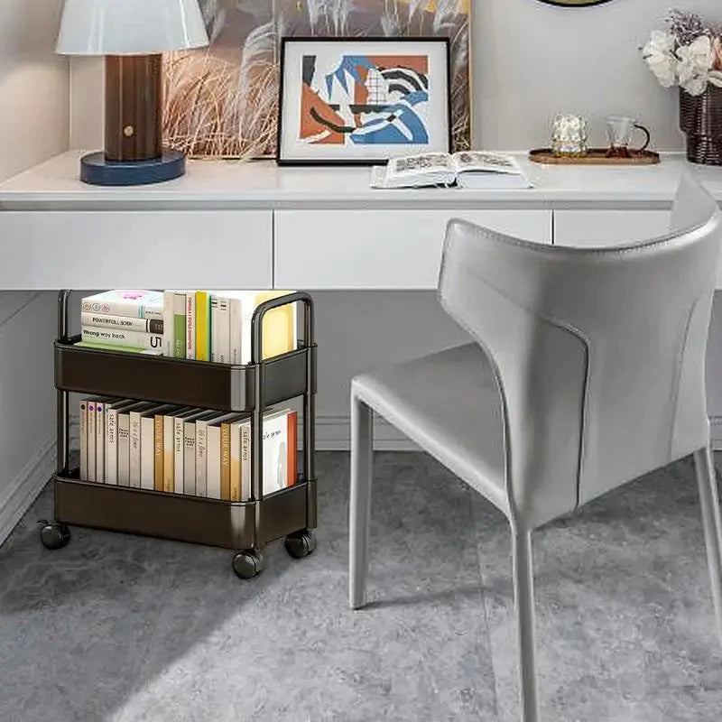 Book Cart | 2-Tier With Pen Holder & Swivel Wheels