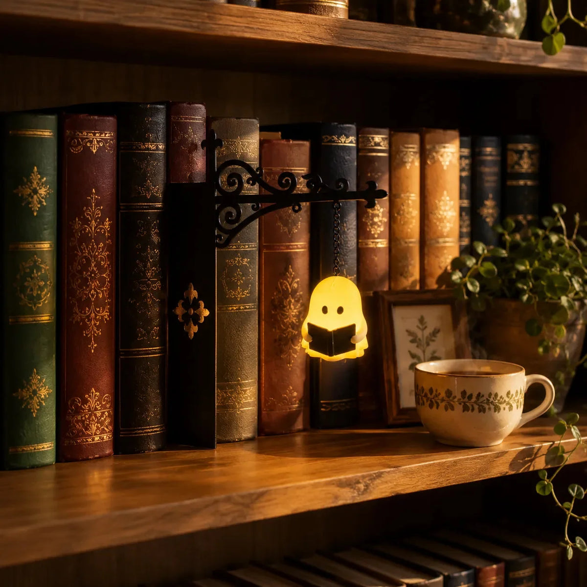 Bookshelf Lantern | Clip-On & Cordless Warm Amber LED
