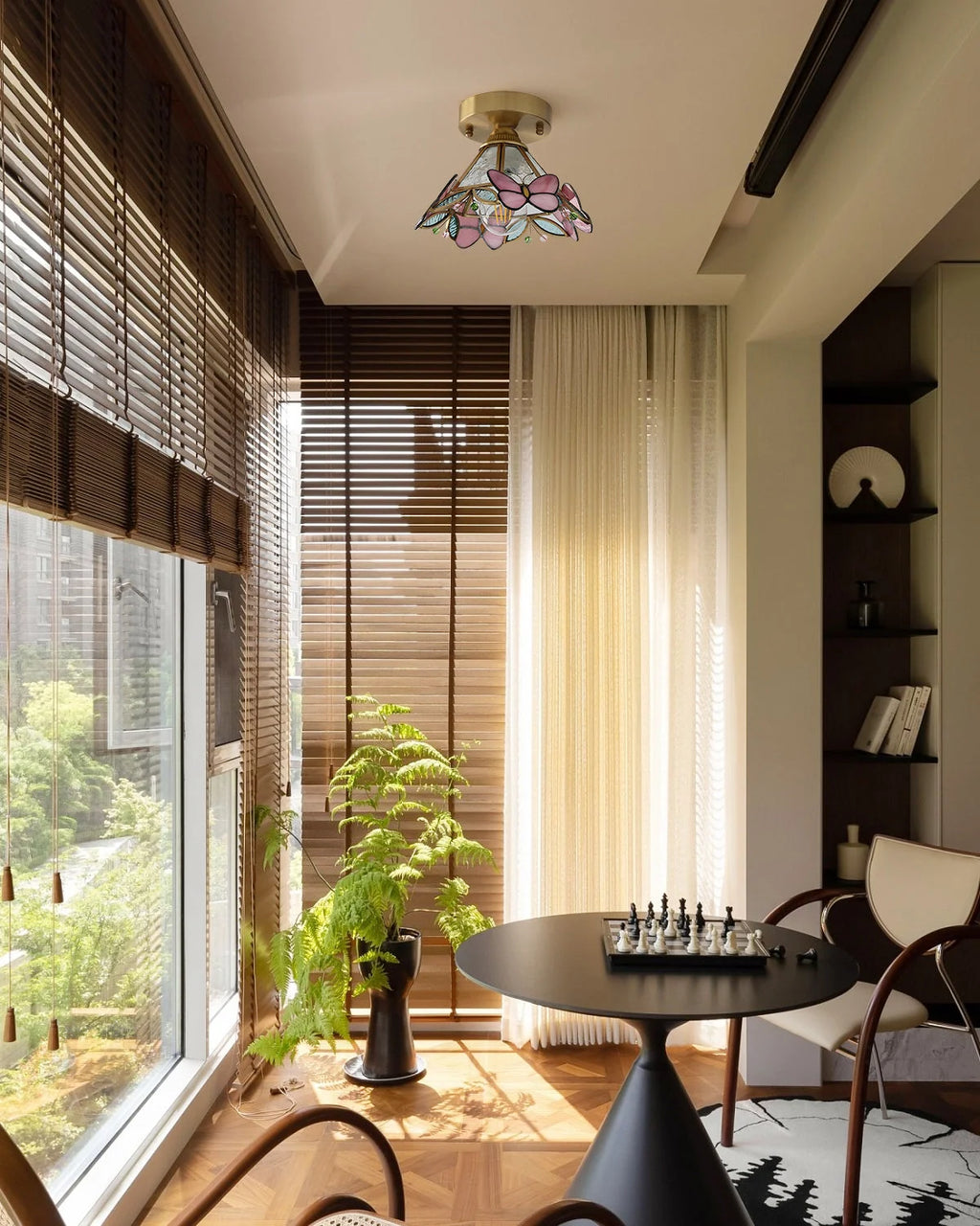 Butterfly Ceiling Light | Stained Glass & Brass | Ideal For Nursery