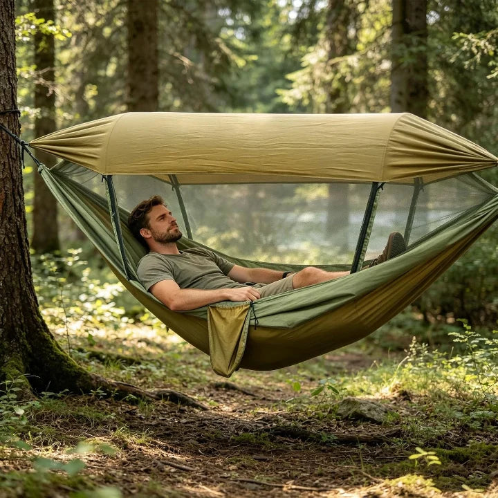 Camping Hammock | Mosquito Net & Sun Canopy | 260 x 140 cm