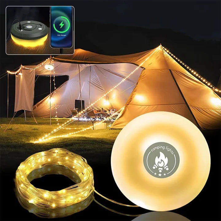 Camping Lantern | 4-in-1 USB-Rechargeable & RGB String Lights | IPX4