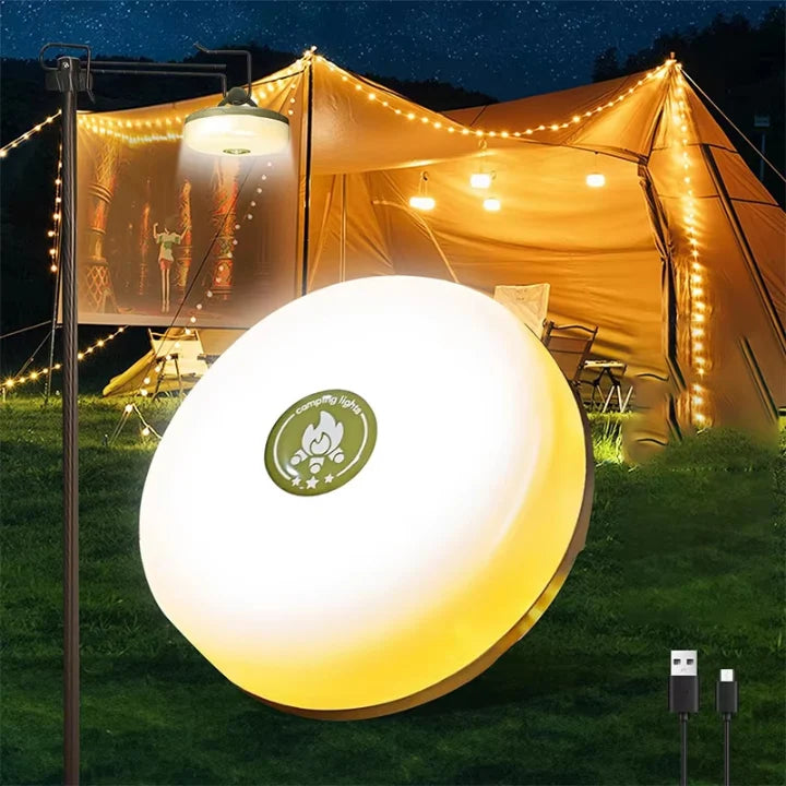 Camping Lantern | 4-in-1 USB-Rechargeable & RGB String Lights | IPX4