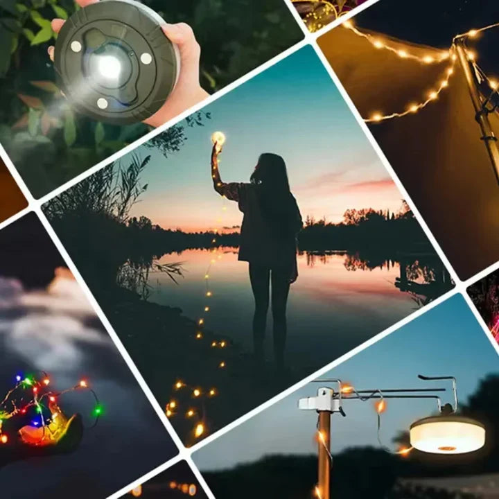 Camping Lantern | 4-in-1 USB-Rechargeable & RGB String Lights | IPX4