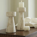 Candle Holder | Handcrafted Travertine & Unique Veining