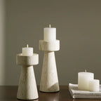 Candle Holder | Handcrafted Travertine & Unique Veining