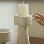 Candle Holder | Handcrafted Travertine & Unique Veining