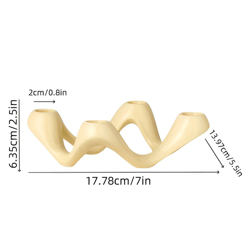 Candle Holder | Premium Ceramic Ripple Design