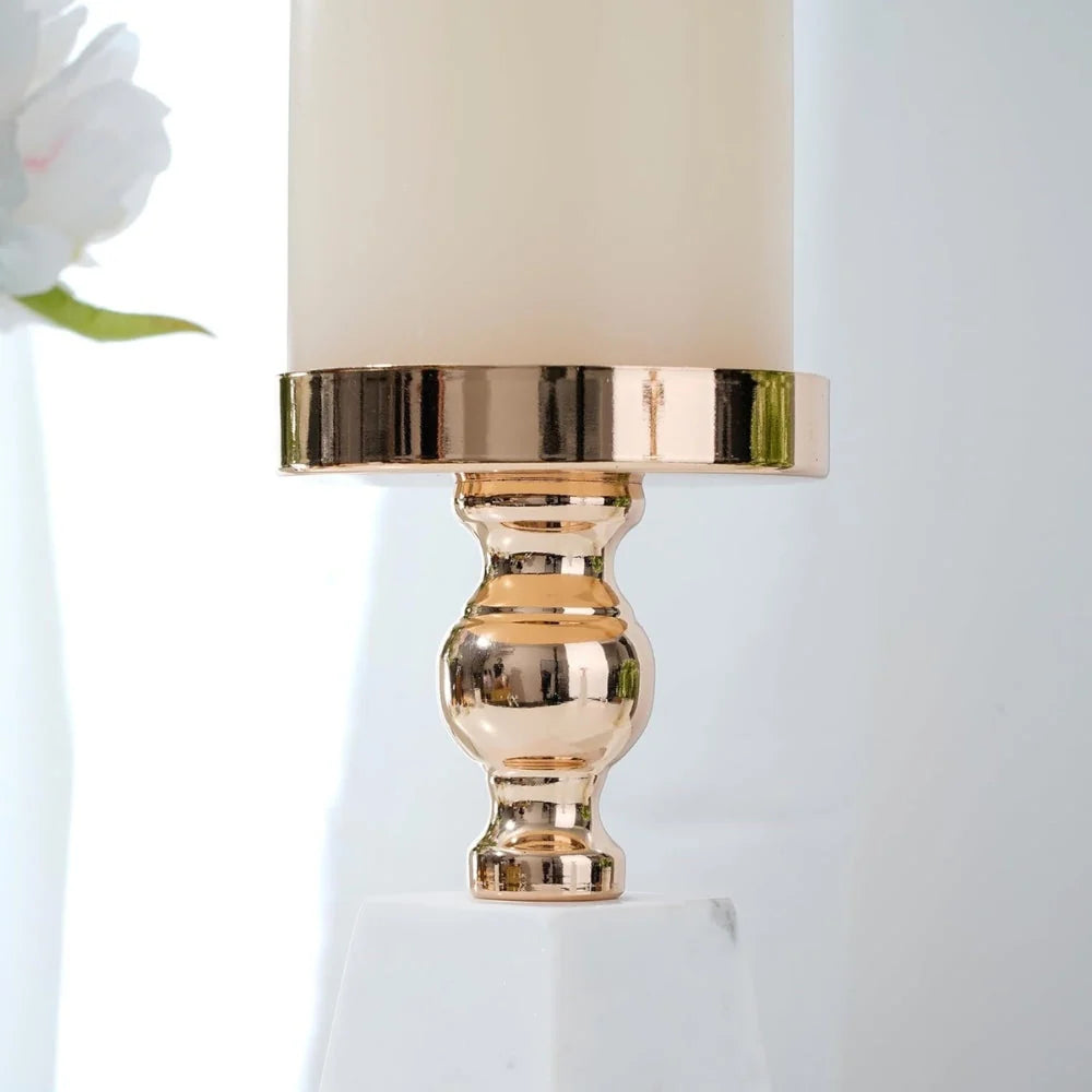 Candle Holder | Pyramid Marble & Gold Accent