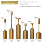 Candle Holder Set | Gold-Coated Aluminum & Reflective Finish | 3-Piece Set