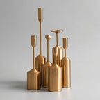 Candle Holder Set | Gold-Coated Aluminum & Reflective Finish | 3-Piece Set