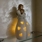 Candle Holder Statue | Resin Mother & Daughter Embrace