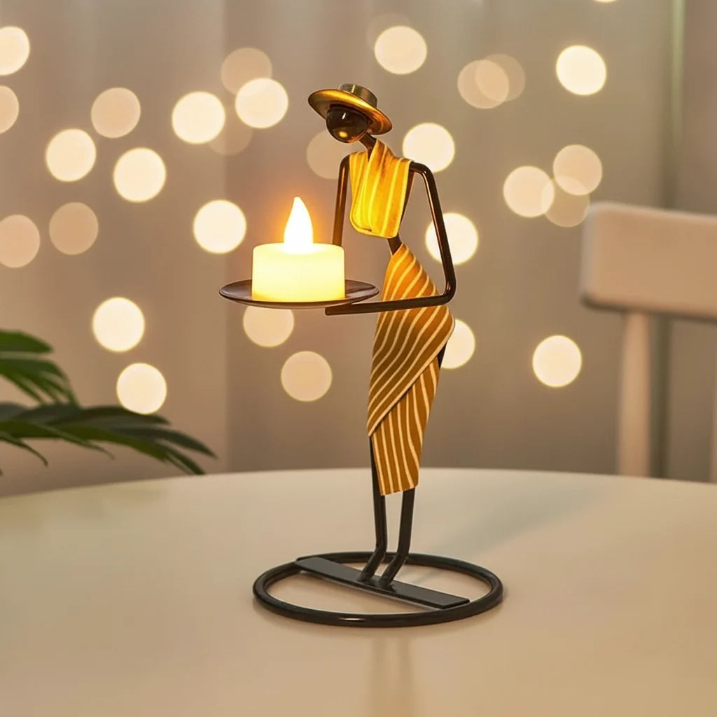 Candle Holder | Woman-Shaped Sculptural Iron