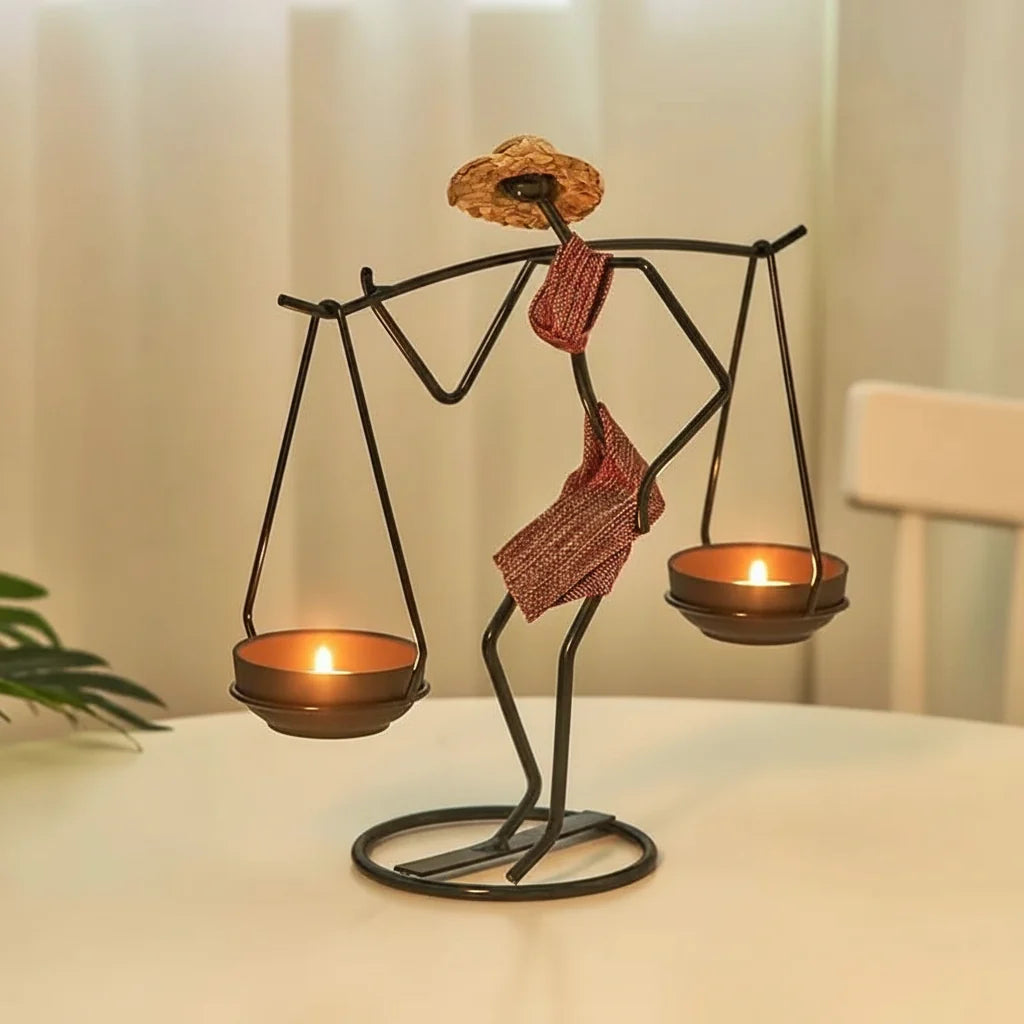 Candle Holder | Woman-Shaped Sculptural Iron