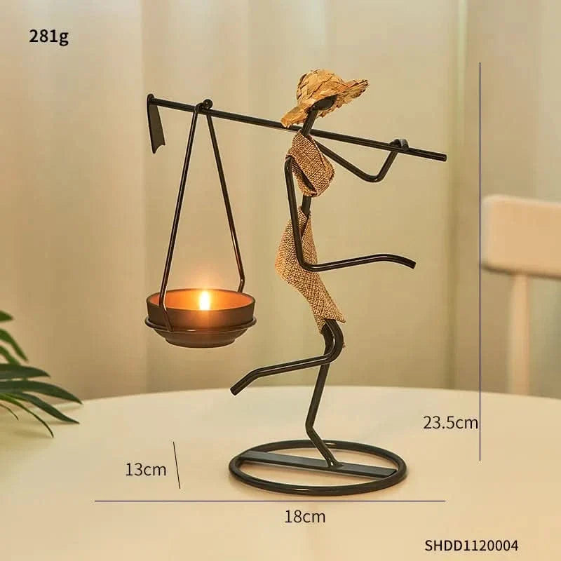 Candle Holder | Woman-Shaped Sculptural Iron
