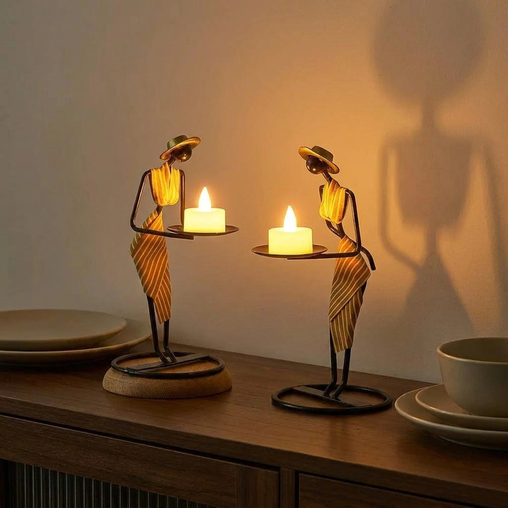 Candle Holder | Woman-Shaped Sculptural Iron